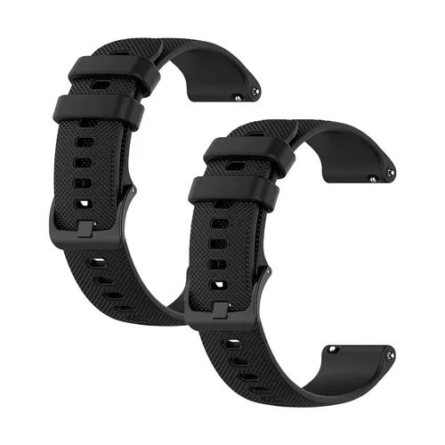 2x Uhrenarmband 20mm, Farbe Schwarz, Silikon Flexibel