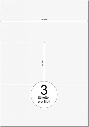 PRINTATION Papier-Etiketten (B210xH99mm) 25xA4 à 3 Eti. 1556625-NP