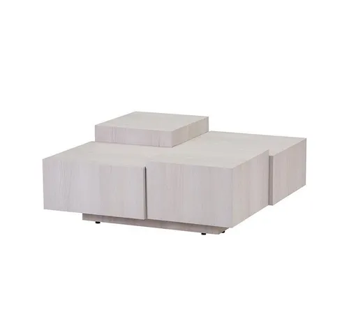 HOME DELUXE Couchtisch NAYELI – Höhenverstellbar und stilvoll - Couchtisch in beige, höhenverstellbar für individuelle Nutzung, ideal für Wohnzimmer. Fertig montiert geliefert, mit 4 Ablageböden für zusätzlichen Stauraum.