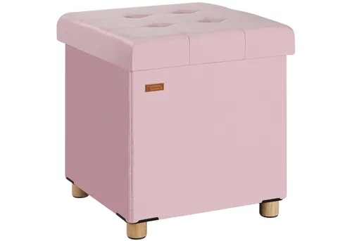 Casaria Sitzhocker Rosa Faltbar - Sitzhocker aus edlem Samt, klappbar und mit 300 kg Belastbarkeit. Ideal für Wohnzimmer, Schlafzimmer oder Flur, bietet er Stauraum und hohen Sitzkomfort.