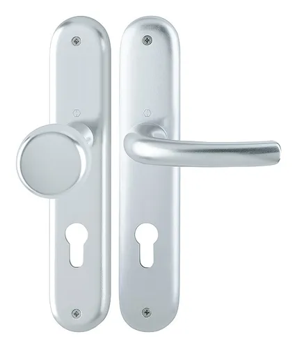 Hoppe Tokyo Aluminium-Langschild-Wechsel-Garnitur 53/273P/1710 - Türsicherungen für Wohnungsabschlusstüren, robustes Aluminium-Design mit Profilzylinder für erhöhte Sicherheit und Langlebigkeit.