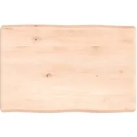 vidaXL Handgefertigte Tischplatte aus Massivholz - Esszimmertische: Verleihe deinem Tisch neues Leben mit dieser einzigartigen, unbehandelten Eichenholzplatte – handgefertigt mit Baumkante für einen natürlichen Charme.