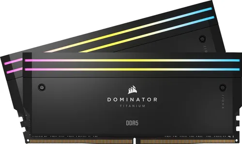 CORSAIR Dominator Titanium RGB DDR5 64 GB Kit - DDR5-RAM mit 6400 MHz und RGB-Beleuchtung für höchste Performance und stylisches Gaming-Setup.