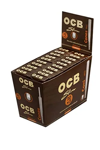 Box (20 Packungen) OCB Virgin Slim Cones Unbleached, 109 mm, 20 Packungen (60 Cones) pro Box 1