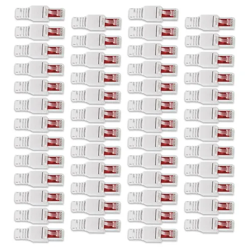 NAmobile RJ45 Netzwerkstecker 50er Set - Sonstiges Serverzubehör, werkzeuglose Montage für einfache Installation, kompatibel mit CAT 5, CAT 6 und CAT 7 Kabeln.