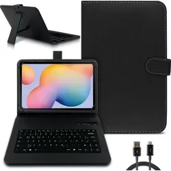 Tastatur Tasche für Samsung Galaxy Tab S11 S10 S9 FE Bluetooth Hülle Case QWERTZFarben:Schwarz - Schwarz