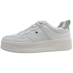 TT.BAGATT D31-AJJ06 Damen Schnürer, White / Silver, 38 EU - Damen-Sneaker mit Plateau von BAGATT, ideal für lässige und elegante Outfits. Stabile Außensohlen bieten Komfort und Selbstvertrauen.