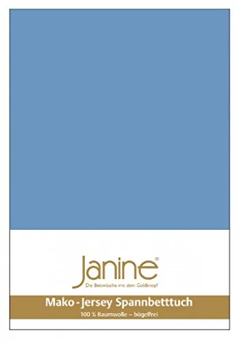 Janine Spannbettlaken Mako Feinjersey Classic Jersey 5007, Größe:90 x 190-100 x 200 cm, Farbe:blau 42