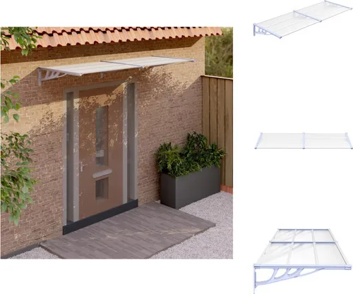 vidaXL Türvordach Grau und Transparent 239x90 cm Polycarbonat - Markisen