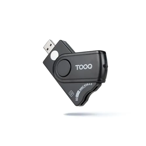 TOOQ TQR-3012B – Chipkartenleser, elektronischer DNI, SIM, SD, SF, USB-A, Farbe Schwarz