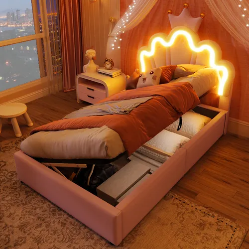 OKWISH Sideboard Beistellschrank mit LED-Licht