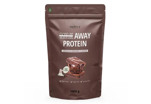 nutri+ Milk Away Protein Pulver - 5 Sorten - Veganer Proteinshake in 5 Geschmacksrichtungen, ideal für Sportler nach dem Training. Enthält hochwertige pflanzliche Proteine ohne Zusatzstoffe.