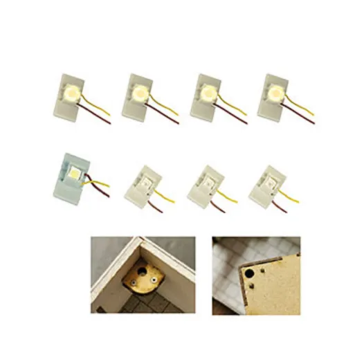 Viessmann 6002 Beleuchtungs-Set für kibri Kubushäuser - Hochwertiges Beleuchtungs-Set für Modellbau, ideal zur effektvollen Inszenierung Ihrer kubischen Modelle.