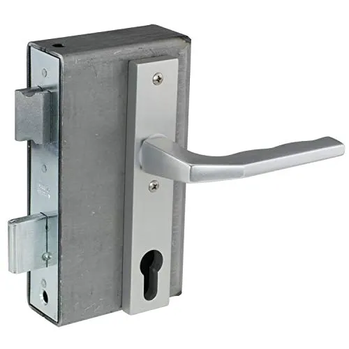 Komplettset Einsteckschloss 40 mm mit Drückergarnitur - Einsteckschloss Komplettset 40 mm, 2-Tourig abschließbar, ideal für Sicherheit und einfache Montage. Robuste Langschilder aus 10 mm Aluminium.