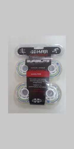 Hyper Superlite 72mm Inline-Skate-Rollen 4er-Pack - Die Hyper Superlite Fitnessrollen mit 72mm Durchmesser bieten eine ausgezeichnete Laufruhe und sind ideal für Freizeit und Fitness. Genießen Sie ein geschmeidiges Fahrerlebnis mit geprüfter Qualität.