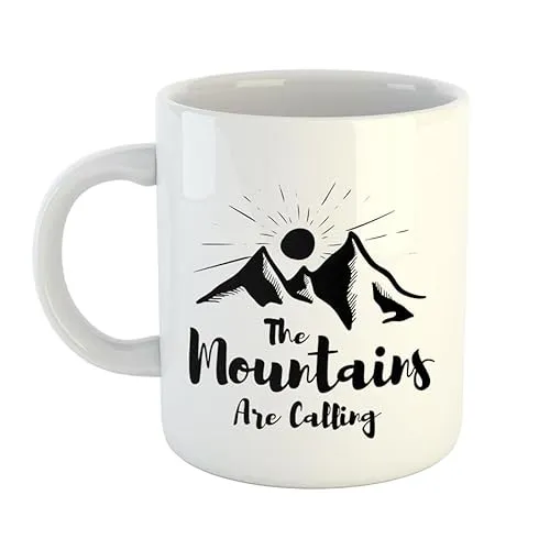 Huuraa Kaffeetasse The Mountains are calling Geschenk Tasse Weiß 330ml The Mountains are calling Geschenkidee