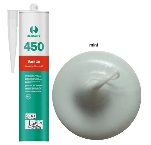 Ramsauer Dichtstoff Ramsauer 450 Sanitär Silicon Fugen Dichtstoff 310ml Kartusche, gebrauchsfertig, chemisch widerstandsfähig, schnellhärtend, UV-beständig, pilzhemmend