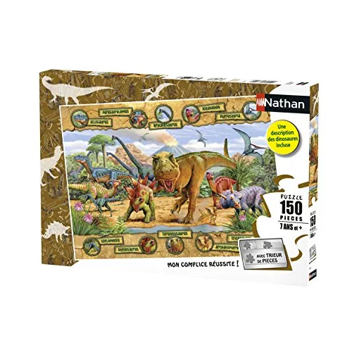 Nathan 86836 Puzzle – Die Arten von Dinosaurier – 150 teilig