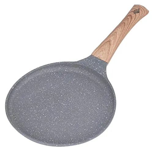 Comal Für Tortillas Grillpfanne Tortillapfanne Pfannkuchenpfanne Crêpe-Pfanne Comales Para Tortillas Pfannkuchenpfanne mit Flachem Boden Induktionspfanne Graue Aluminiumlegierung Kochpfanne Antihaft-B