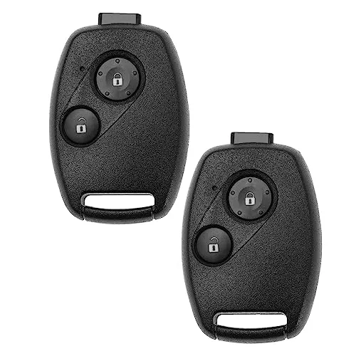 EMSea 2 Set 2 Tasten Fernbedienung Auto Schlüsselanhänger Ersatz Kompatibel mit Honda Civic Jazz CRV Insight Record Fit Frv Schlüsselgehäuse mit Schlüsselhaut Schwarz