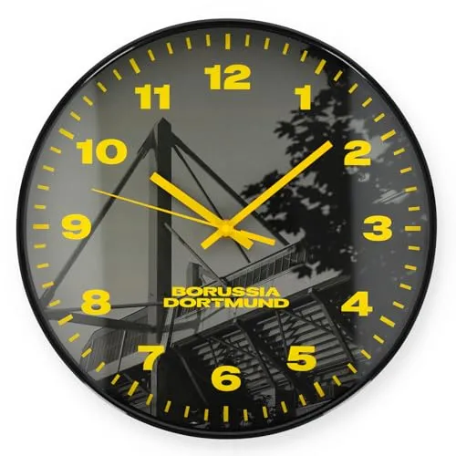 Borussia Dortmund BVB Wanduhr Stadion in schwarz von Dortmund