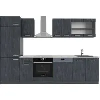 Produktbild Vicco Küchenzeile R-Line, Schwarz Beton/Anthrazit, 300 cm