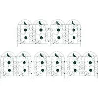 vidaXL Gartenzaun Spalier Grün 308,5 x 54,5 x 0,3 cm – Rustikaler Charme - Stylischer Gartenzaun aus robustem Eisen mit dekorativem Spalierdesign. Ideal für Gärten und Terrassen, sorgt für eine einladende Atmosphäre und ist pflegeleicht. Perfekt für Pflanzen und als Blickfang im Außenbereich.