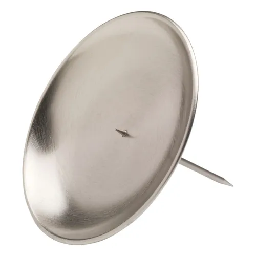 Ø12cm Kranzteller Messing Vernickelt Matt Kerzenhalter mit Dorn Kerzenteller