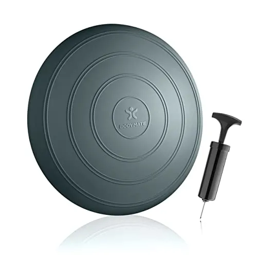 BODYMATE Ballsitzkissen COMFORT inkl. Pumpe GRAU-BLAU 33cm Durchmesser