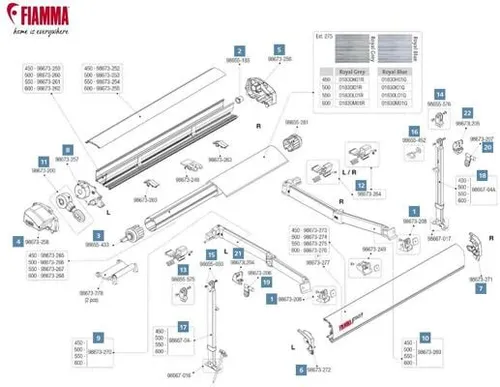 Endkappe rechts weiß von Fiamma