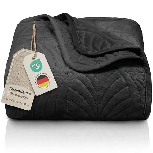 Gräfenstayn Tagesdecke Premium in schwarz von Gräfenstayn