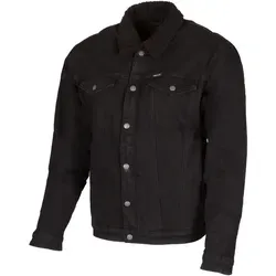 Merlin Sherpa D3O Motorrad Textiljacke Schwarz M - Hochwertige Motorradjacke aus 12,5oz Active Stretch Denim, verstärkt mit 220gsm DuPontTM Kevlar® für optimalen Schutz. Mit bequemem Sherpa-Futter für zusätzlichen Komfort beim Fahren.