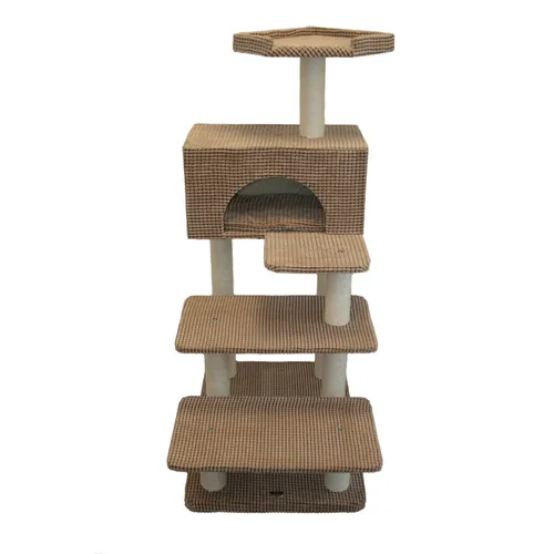 Katzenkratzbaum PHILL hellbraun 130cm mit breiten Stufen von Bontoy