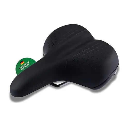 CONTEC Fahrradsattel Anatomic City, 263x198 mm, aus Polyurethan, Stoßdämpfend, bequemer Fahrradsattel, inkl. Skala, Ergonomischer Fahrrad Sattel für Herren & Damen, schwarz