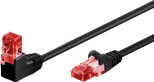 GOOBAY 51514 - Patchkabel Cat.6 U/UTP gewinkelt / gerade, 0,5 m