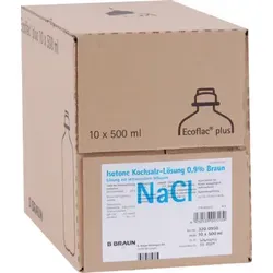 Isotone Kochsalz-Lösung 0,9% Braun Ecoflac Plus 10X500 ml
