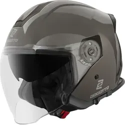 Bogotto H586 Jethelm, anthrazit, S - Motorradhelm mit kratzfestem Visier und integriertem Sonnenvisier für optimalen Schutz und Komfort beim Fahren.