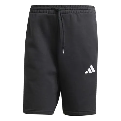 Adidas Men's Essential Three Stripes Fleece Short, Black/White, XL