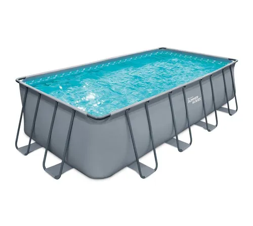 Summer Waves Frame Pool Komplettset 549x274 cm - Rechteckiger Gartenpool für bis zu 7 Personen, inklusive Sandfilterpumpe und Einstiegsleiter – ideal für unvergessliche Sommertage im eigenen Garten!