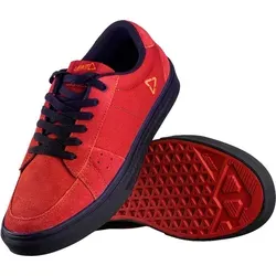 Leatt Shoe 1.0 Flat Shoe Lava 2023 - Bequemer Fahrradschuh - Fahrradschuhe mit hoher Pedalkompatibilität und Komfort. Der Leatt 1.0 aus synthetischem Wildleder bietet eine bequeme Sohle und hervorragenden Grip für den perfekten Ride!