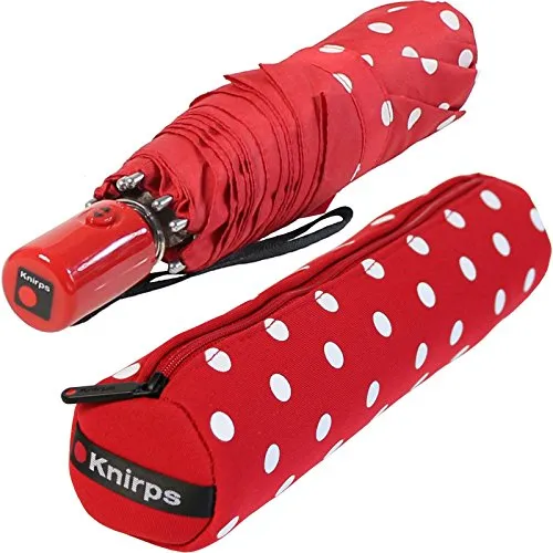Knirps Slim Duomatic Taschenschirm Polka Dots (red-White) in rot von Knirps