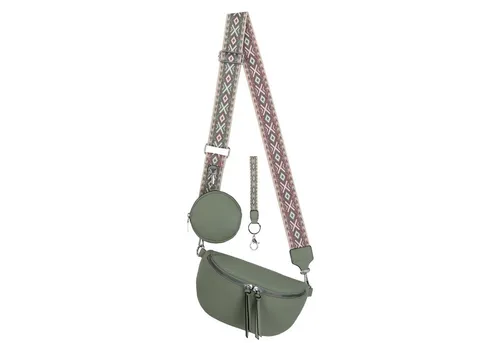 EAAKIE Gürteltasche Bauchtasche Umhängetasche Crossbody-Bag Kunstleder Italy-Design, als Schultertasche, CrossOver, Umhängetasche tragbar