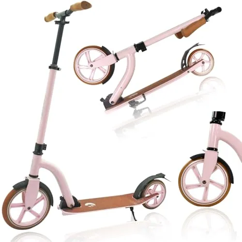 BEST SPORTING B Vintage Scooter - Klappbarer Kinder-Roller in Pink - Roller/Kickboards, höhenverstellbar für bis zu 100 kg, mit ABEC-7-Kugellager für sanftes Fahren und robusten Materialien für Langlebigkeit.