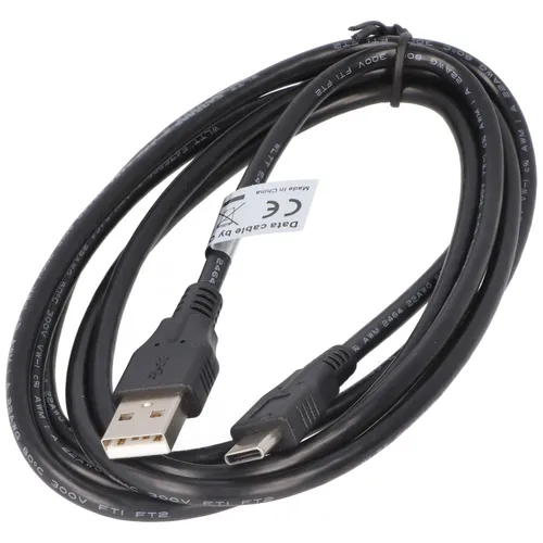 AccuCell Datenkabel - USB Type C (USB-C) Stecker auf USB A (USB-A 2.0) Stecker - 1,8m
