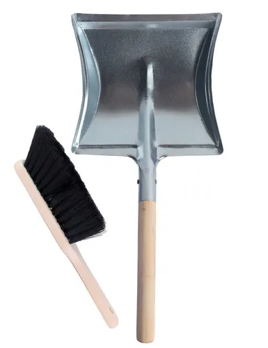 Garronda Reinigungsbürsten-Set Kehrschaufel Metall mit Holzgriff Set mit Handbesen GD-0010, (Kehrschaufel Metall/Holz und Handfeger Set, 1 Stück)