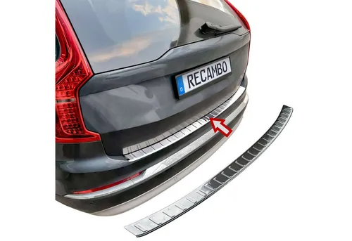 RECAMBO Ladekantenschutz für Volvo XC90 II - Abdeckblenden für Ihren Kofferraum, aus hochwertigem, rostfreiem V2A Edelstahl mit perfekter 3D-Passform. Schützt die Stoßstange und verleiht Ihrem Fahrzeug eine exklusive Optik.