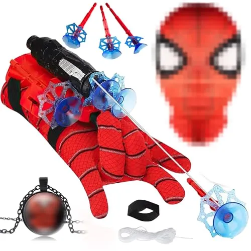 TKGEOUE Spid-er Spielzeug ab 3-8 Jahre Junge, Spid-er Netzwerfer Handschuhe Junge 3 4 5 6 7 Jahre Kinderspielzeug ab 3-10 Jahre Outdoor Indoor Spielzeug Geschenk Junge