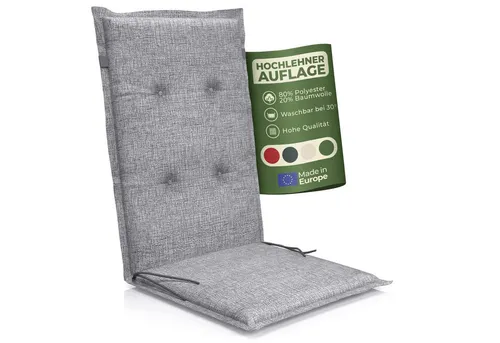 Petsation Hochlehnerauflage Florence – Komfortable Gartenstuhlauflage - Die Florence Hochlehnerauflage vereint elegantes Design mit hohem Sitzkomfort. Ideal für Garten, Balkon und Terrasse, bietet sie eine formstabile Schaumstoffpolsterung und praktische Befestigungsmöglichkeiten.