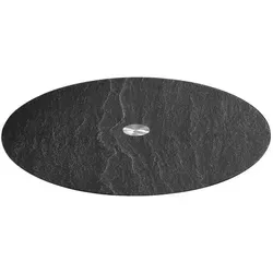 LEONARDO Servierplatte TURN 32.5 cm in Schieferoptik - Elegante Servierplatte aus Glas in Schwarz, 32.5 cm groß, ideal für stilvolle Anlässe und besondere Präsentationen.