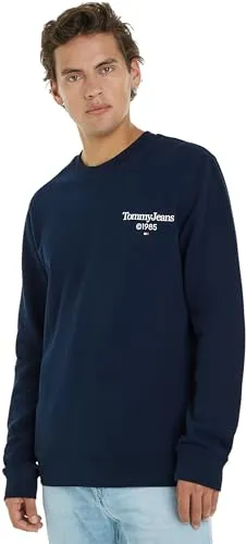 Tommy Jeans Herren Sweatshirt Tjm Reg Entry Graphic Crew ohne Kapuze, Blau (Dark Night Navy), XL